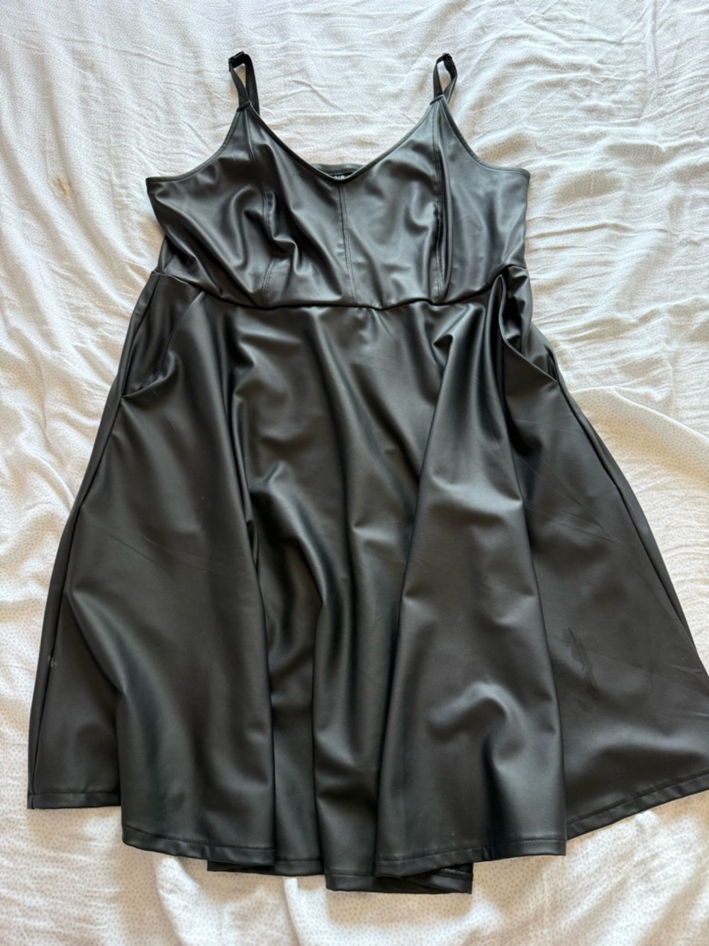 Black Faux Leather Dress